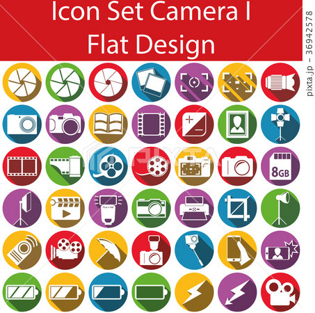 Flat Design Icon Set Camera I Flat Design Icon Set Camera I 36942578