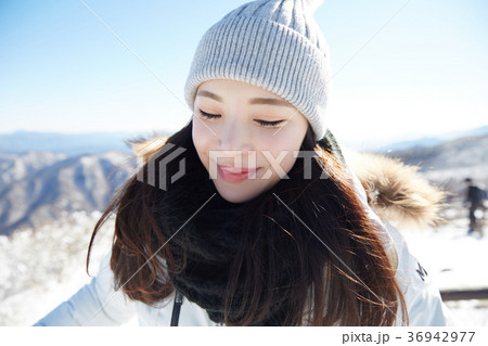 徳裕山 雪景色 帽子 36942977