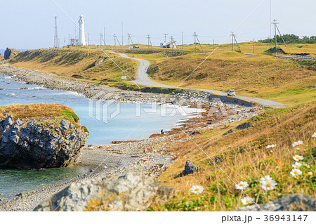 尻屋崎灯台　青空　 36943147
