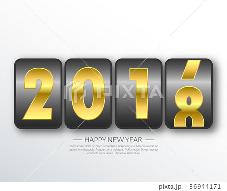 Happy new 2018 year. Greetings card.  36944171