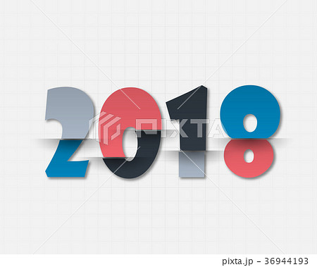 Happy new 2018 year. Greetings card. Happy new 2018 year. Greetings card. 36944193