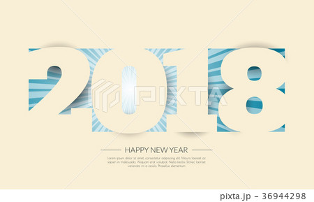 Happy new 2018 year. Greetings card. 36944298