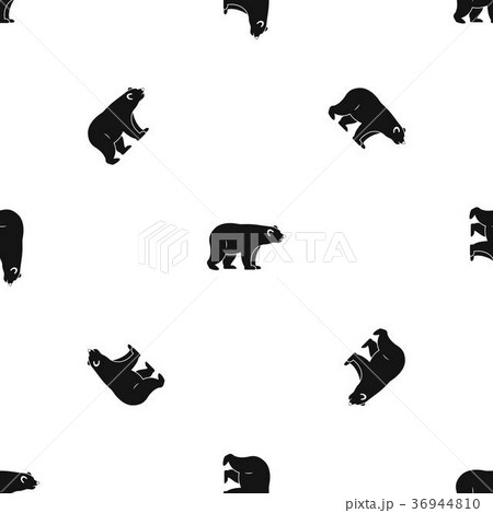 Wild bear pattern seamless black 36944810