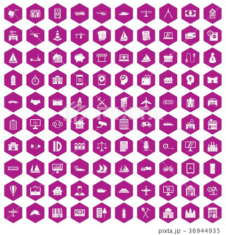 100 private property icons hexagon violet 36944935
