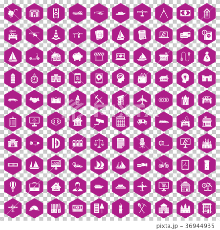 100 private property icons hexagon violet 36944935
