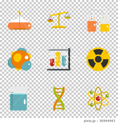 Chemical laboratory icon set, flat style 36944943