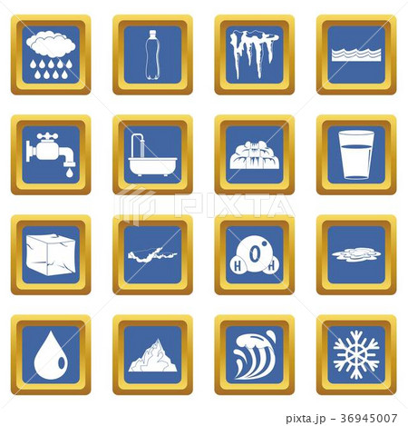 Water icons set blue Water icons set blue 36945007