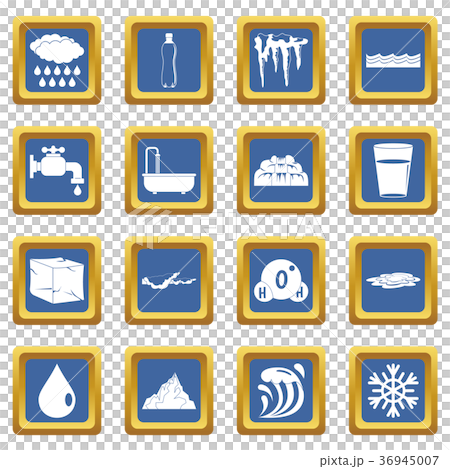 Water icons set blue Water icons set blue 36945007