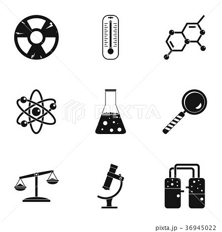 Chemical icon set, simple style 36945022
