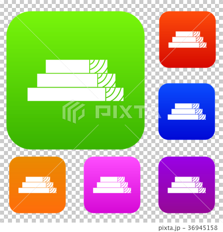 Wooden planks set collection 36945158