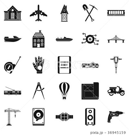 Figure icons set, simple style 36945159