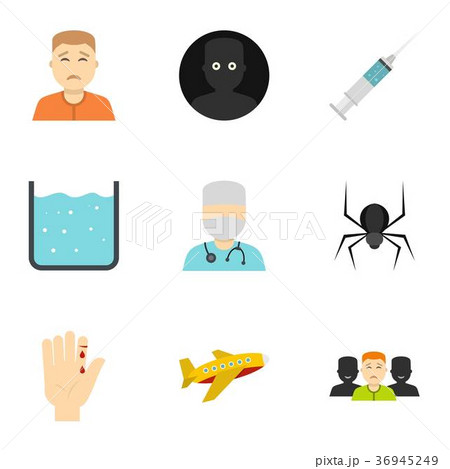 Fear icon set, flat style Fear icon set, flat style 36945249