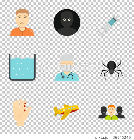Fear icon set, flat style Fear icon set, flat style 36945249
