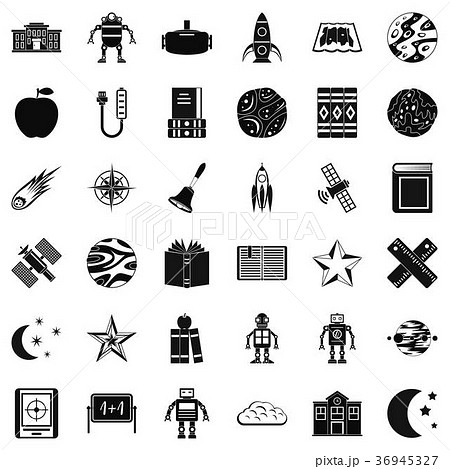 Astronomy book icons set, simple style 36945327