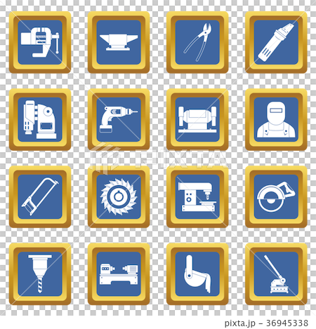 Metal working icons set blue - Stock Illustration [36945338] - PIXTA