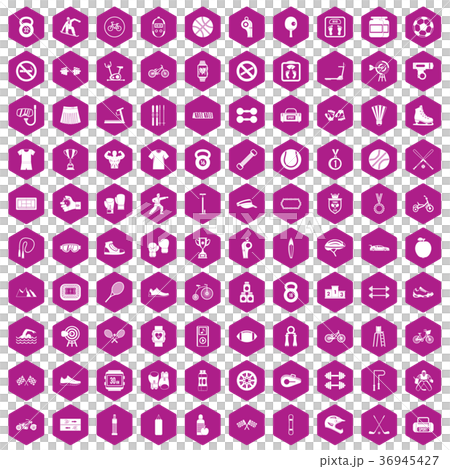 100 sport icons hexagon violet 100 sport icons hexagon violet 36945427