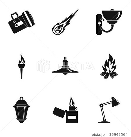 Lighting icon set, simple style Lighting icon set, simple style 36945564