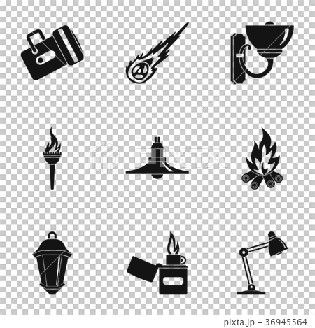 Lighting icon set, simple style Lighting icon set, simple style 36945564