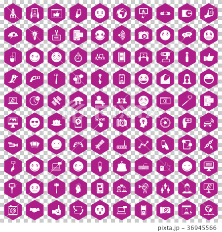 100 social media icons hexagon violet 100 social media icons hexagon violet 36945566