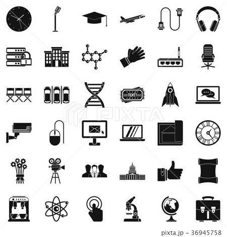 Seminar icons set, simple style 36945758