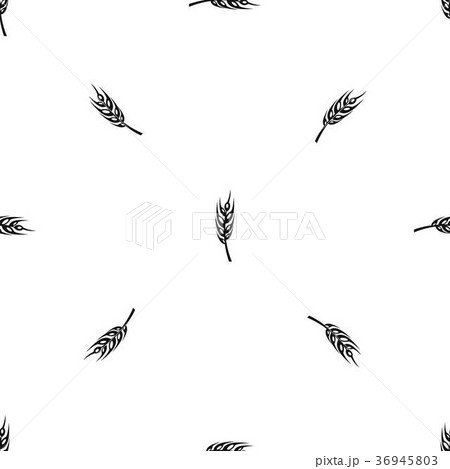 Barley spike pattern seamless black Barley spike pattern seamless black 36945803