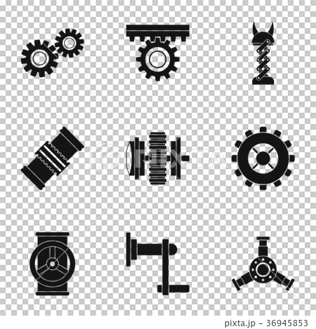 Mechanism icon set, simple style Mechanism icon set, simple style 36945853