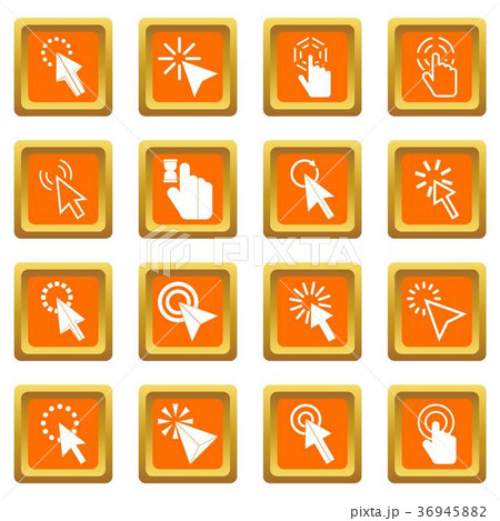 Mouse pointer icons set orange Mouse pointer icons set orange 36945882