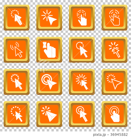 Mouse pointer icons set orange Mouse pointer icons set orange 36945882