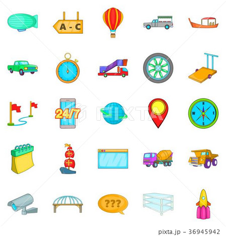 Waybill icons set, cartoon style 36945942