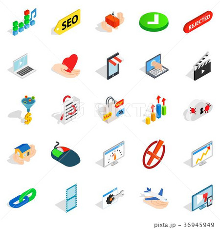Precaution icons set, isometric style 36945949