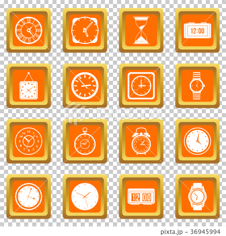 Time and Clock icons set orange - Stock Illustration [36945994] - PIXTA