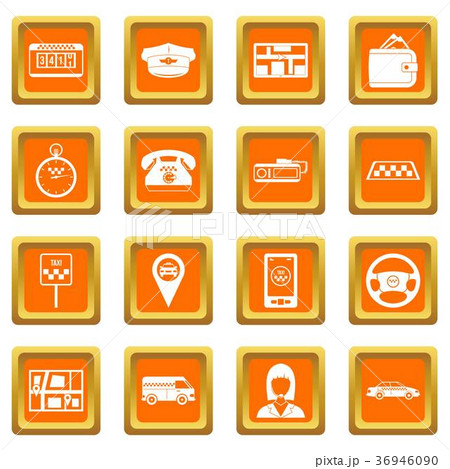 Taxi icons set orange Taxi icons set orange 36946090