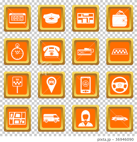 Taxi icons set orange Taxi icons set orange 36946090