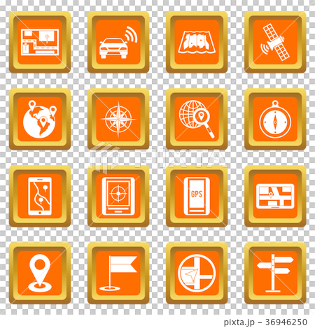 Navigation icons set orange Navigation icons set orange 36946250