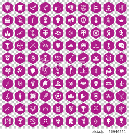 100 trophy and awards icons hexagon violet 100 trophy and awards icons hexagon violet 36946251