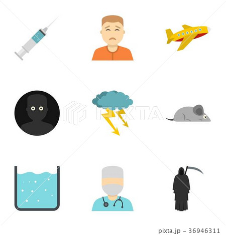 Anxiety and stress icon set, flat style 36946311