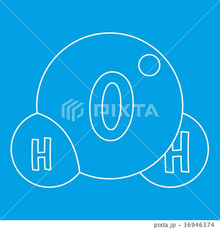 Water molecule icon, outline style 36946374