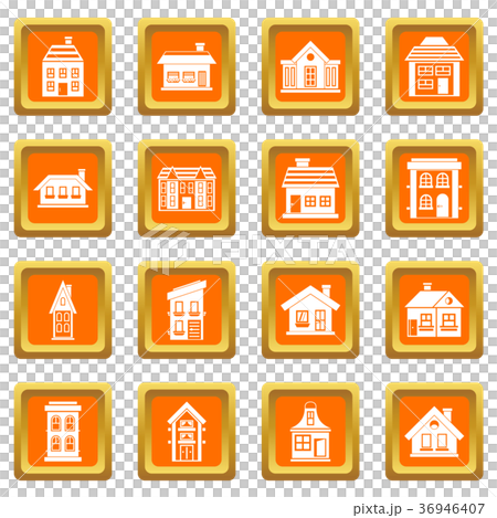 House icons set orange House icons set orange 36946407