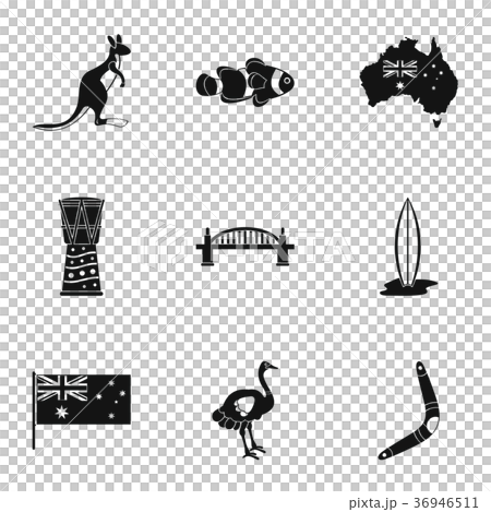 Australia icon set, simple style - Stock Illustration [36946511] - PIXTA