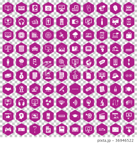 100 website icons hexagon violet 36946522