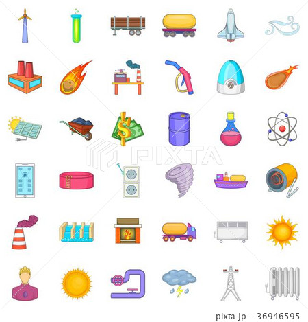 Good energy icons set, cartoon style 36946595