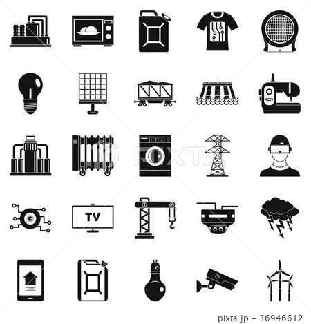 Electrician icons set, simple style 36946612