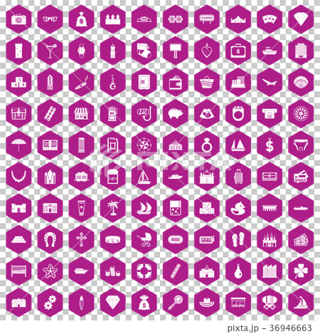 100 wealth icons hexagon violet 100 wealth icons hexagon violet 36946663