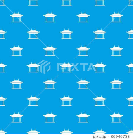Pagoda pattern seamless blue 36946758