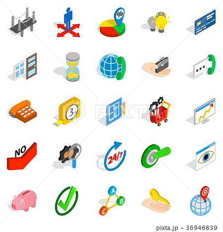 Manufacturing Icons Set Isometric Styleのイラスト素材 36946839 Pixta