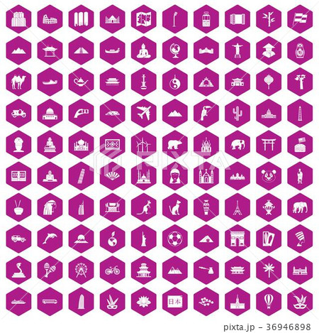 100 world tour icons hexagon violet 100 world tour icons hexagon violet 36946898