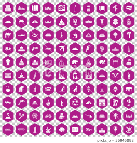 100 world tour icons hexagon violet 100 world tour icons hexagon violet 36946898