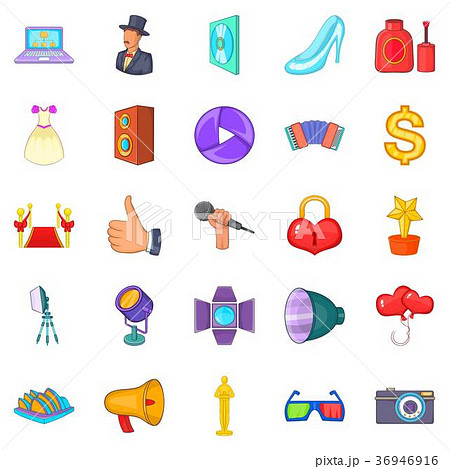 Concert icons set, cartoon style Concert icons set, cartoon style 36946916