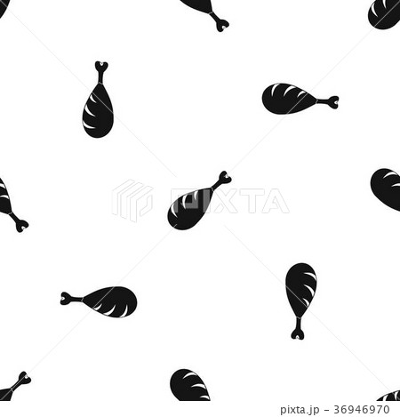 Meat on the bone pattern seamless black 36946970