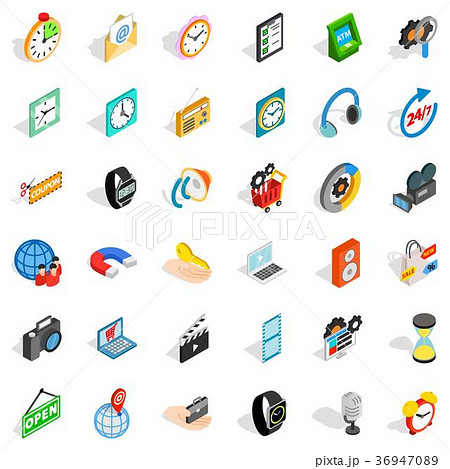Modern device icons set, isometric style 36947089